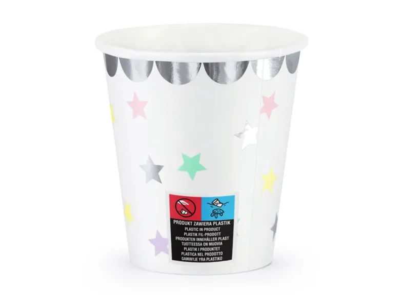 Papkopper Enhjørning - Stjerner, 180 Ml (6 Stk.)