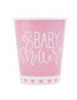 Pap Kopper 270ml "It's a Girl" Babyshower, 8 stk.