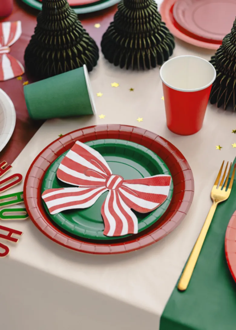 Paptallerkener Mørkerøde 18 cm (6 stk.)
