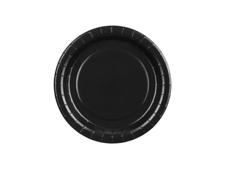 Paptallerkener Sort 18 cm (6 stk.)