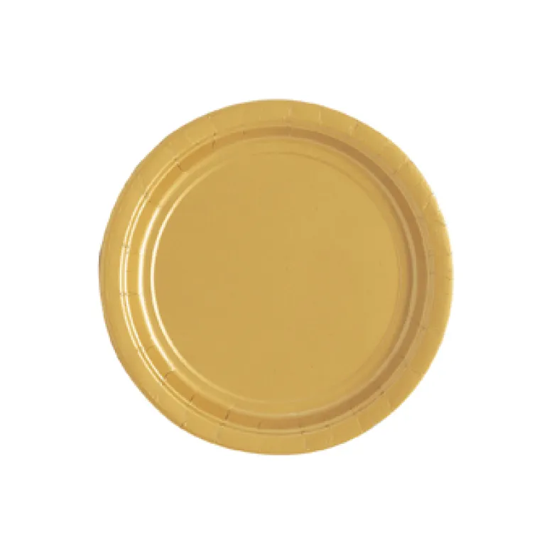 Paptallerkner - Guld, 17.1 cm