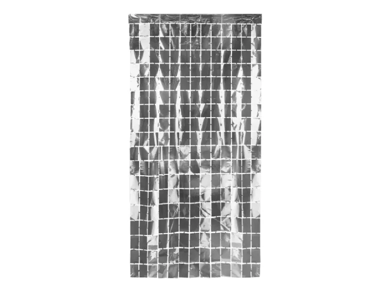 Party Gardin Kvadrat, Sølv, 100 X 200 cm