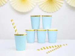 Pastel Blå Papkrus m/Guld Kant