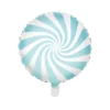 Pastel Folieballon - Bolsjestribet Lyseblå, 45cm