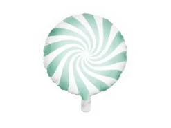 Pastel Folieballon - Bolsjestribet Mintgrøn, 45cm