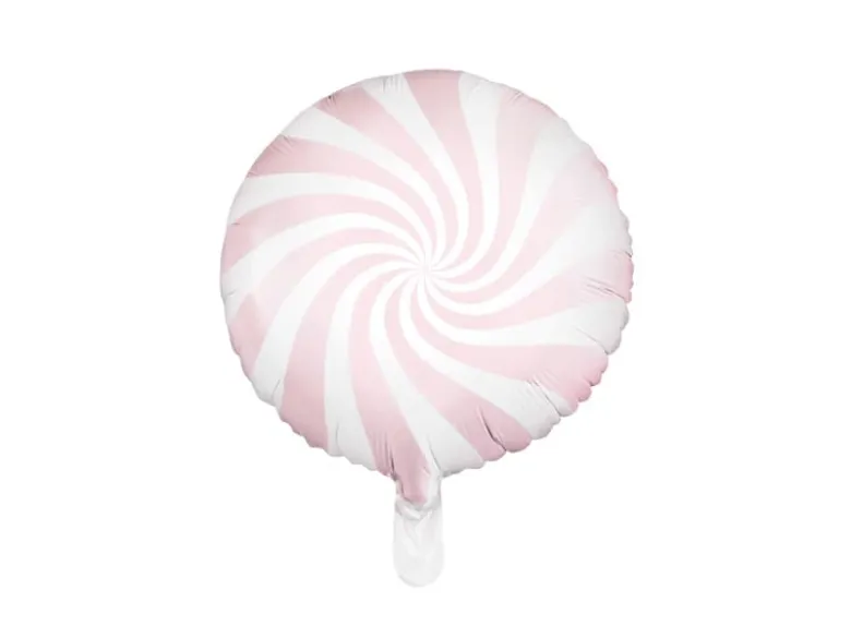 Pastel Folieballon - Bolsjestribet Lyserød, 45cm