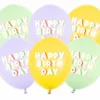 Pastel "Happy Birthday" Balloner, 6 stk.