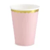 Pastel Lyserøde Papkrus m/Guld Kant