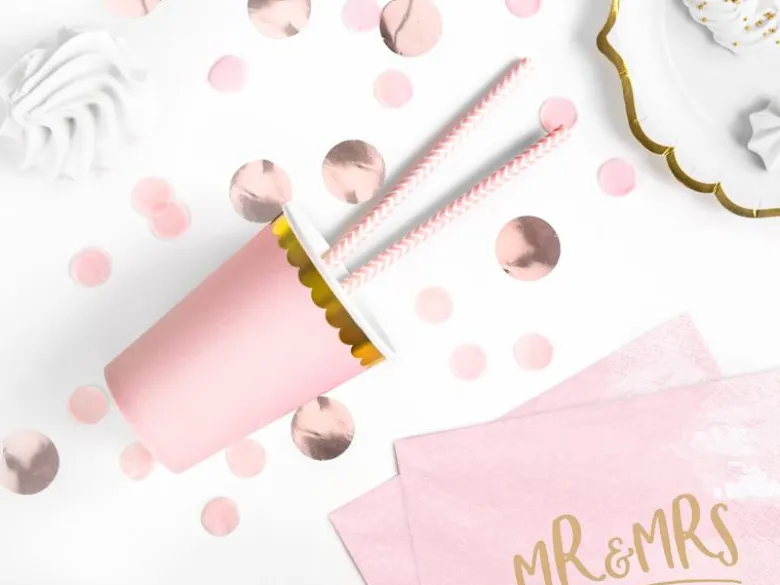 Pastel Lyserøde Papkrus m/Guld Kant