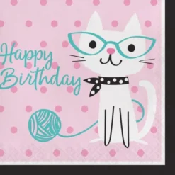 Purrfect Cat Party HBD Frokostservietter, 16 stk.