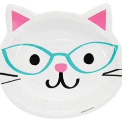 Purrfect Cat Party Shape Middagstallerkner, 8 stk.
