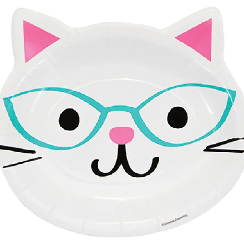 Purrfect Cat Party Shape Middagstallerkner, 8 stk.