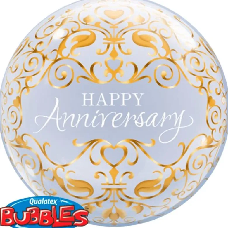 Qualatex Bubbles Ballon "Happy Anniversary", 56 cm