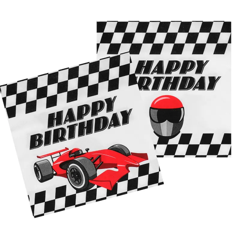 Racer Happy Birthday Servietter, 20 stk.