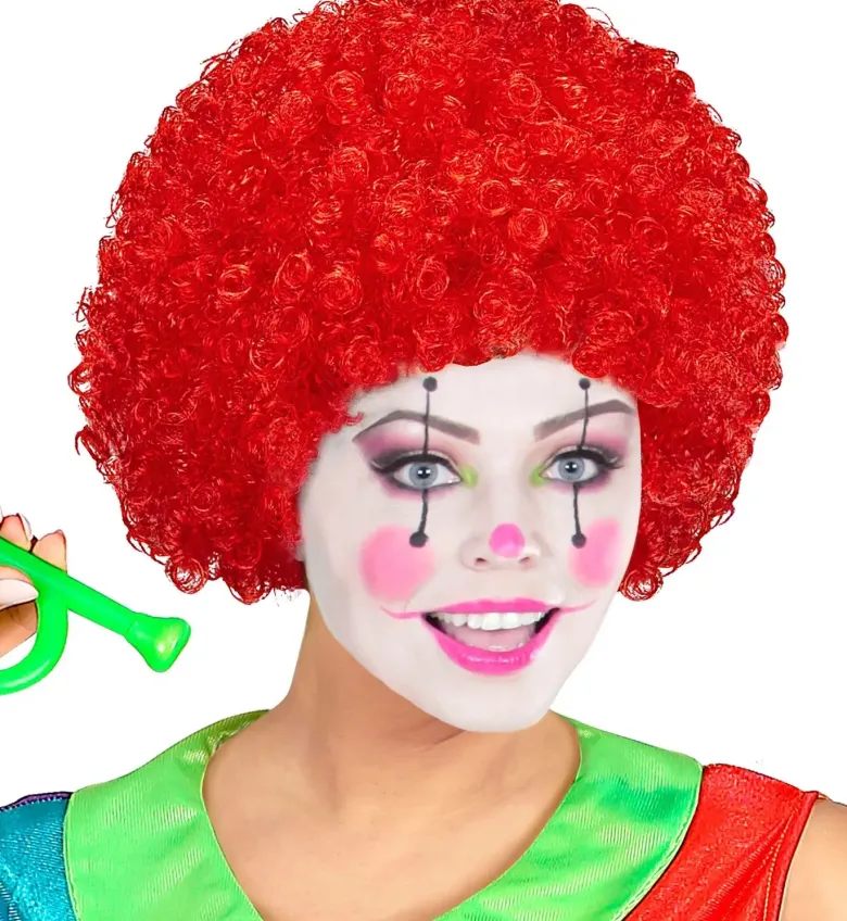 Rød Afro Paryk til Voksne