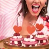 Røde Hjerte Cupcake Toppers, 6 stk.