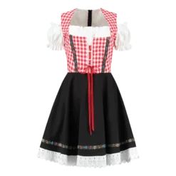 Rød& Sort Dirndl, Alt-i-1, Bomuldsmix