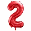 Rød Tal Ballon 86 cm - 2
