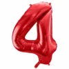 Rød Tal Ballon 86 cm - 4