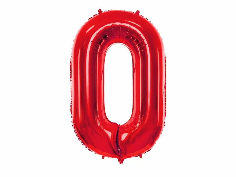 Rød Tal Ballon 86 cm - 0