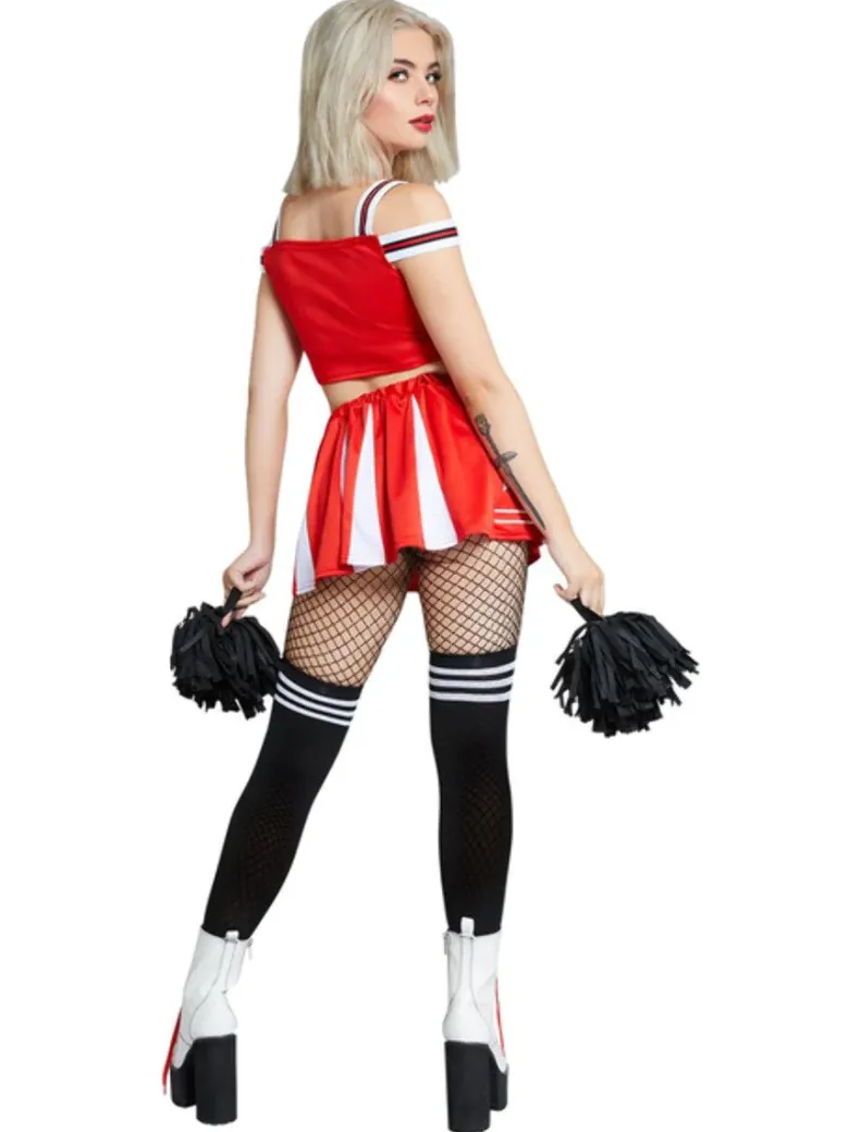 Rødt "Devil" Cheerleader Kostume