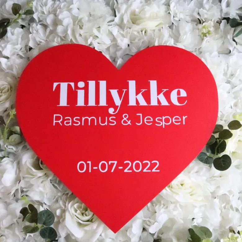 Rødt Æresport Skilt m/Tekst