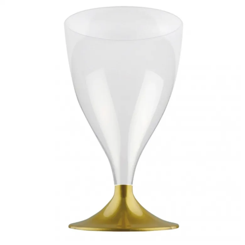 Rødvinsglas m/Guld Fødder 20cl, 10 stk.