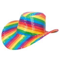 Regnbue Cowboy Hat med Sequins