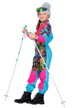 Retro Skidragt Turkis/Pink