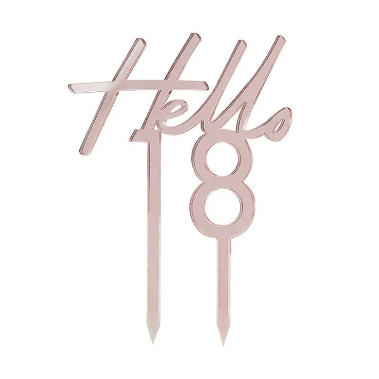 Rosegold "Hello 18" Akryl Kagetopper