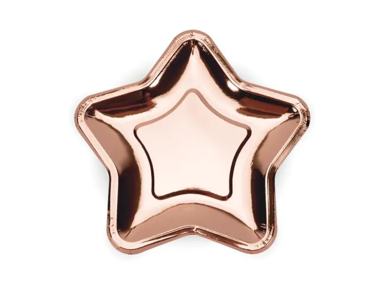 Rosegold Stjerne Paptallerkner