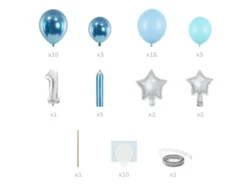 1 Års Ballondekoration Lyseblå, 90 x 140 cm