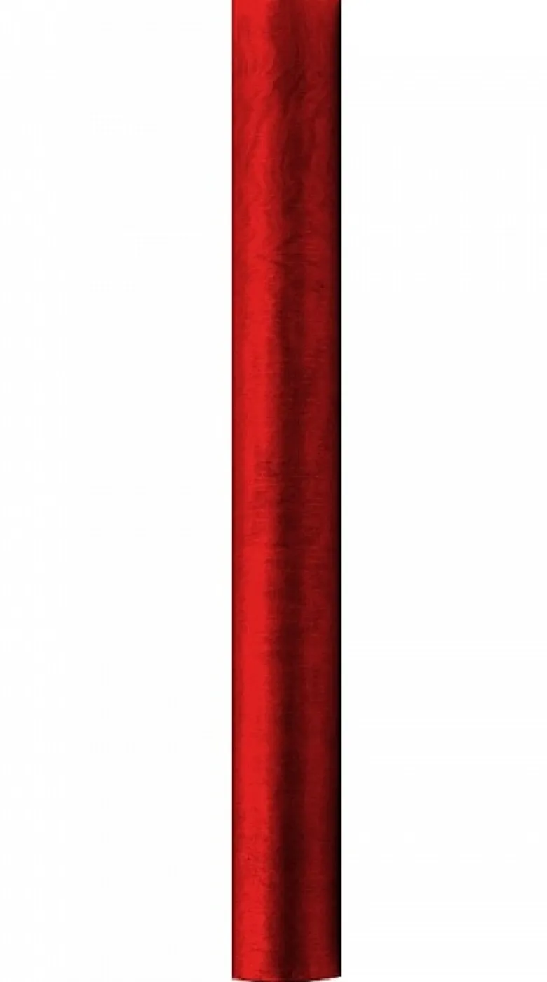 Rulle med rødt organza 0.36 x 9m