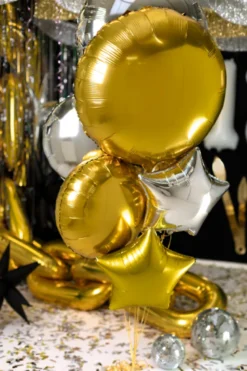 Rund Folie Ballon, 80 cm, Guld