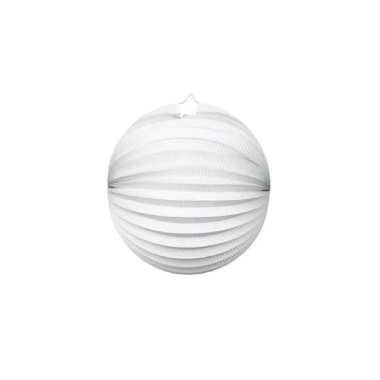 Rund Papirlanterne i Hvid, 25 cm