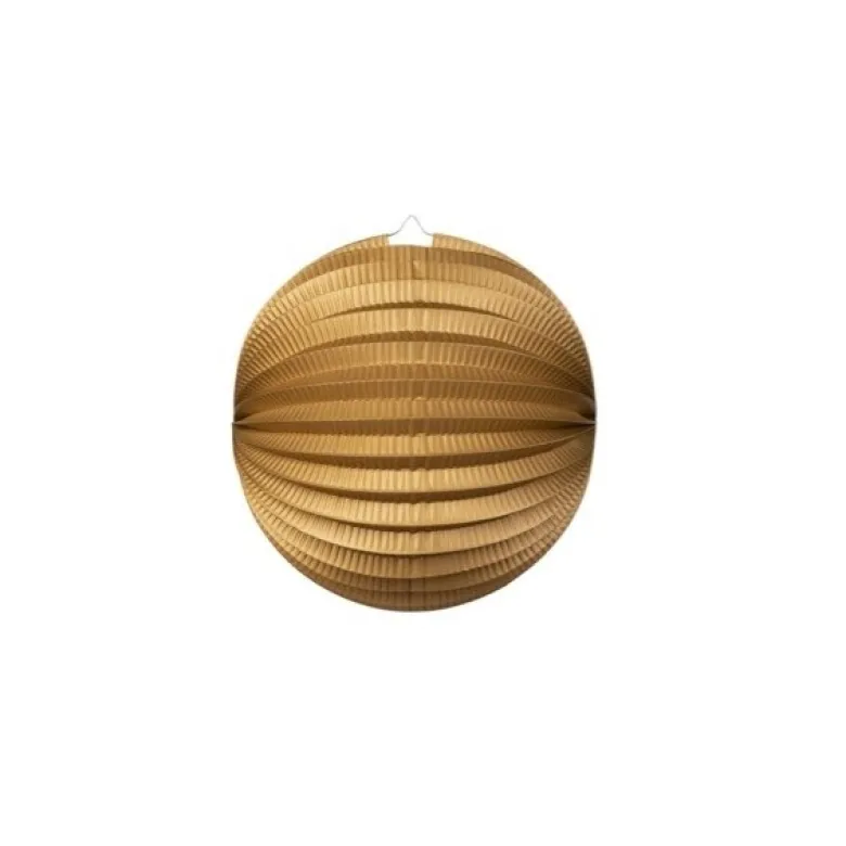 Rund Papirlanterne i Metallic Guld, 25 cm