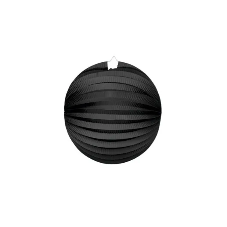 Rund Papirlanterne i Sort, 25 cm