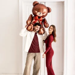Siddende Bamse Ballon - Be my Valentine