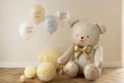 Siddende Bamse Ballon - Cremefarvet