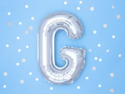 Sølv Bogstav Ballon 35 cm - G