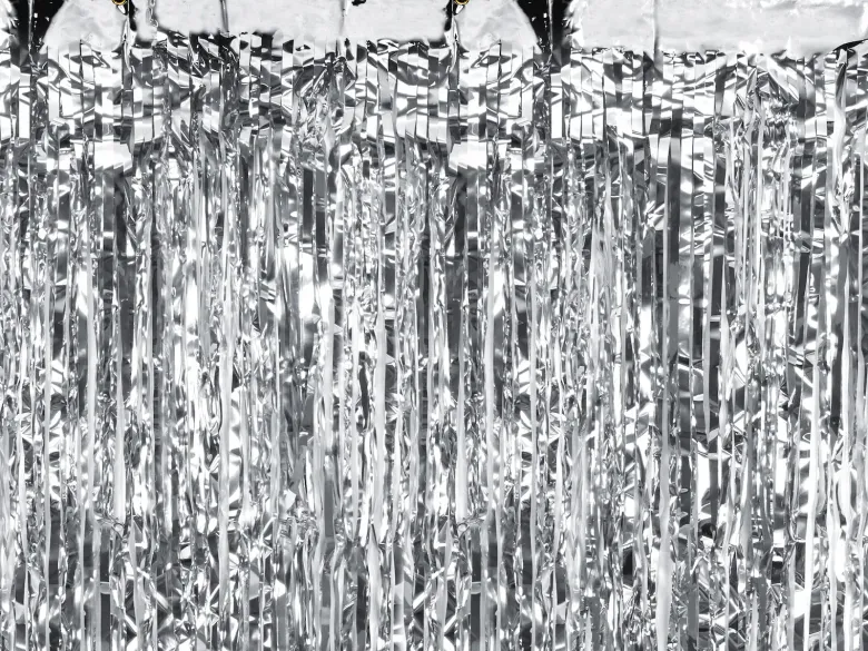 Sølv Glimmerforhæng Folie 90x250cm