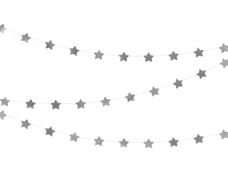 Sølvstjerne Guirlande, 3,6m