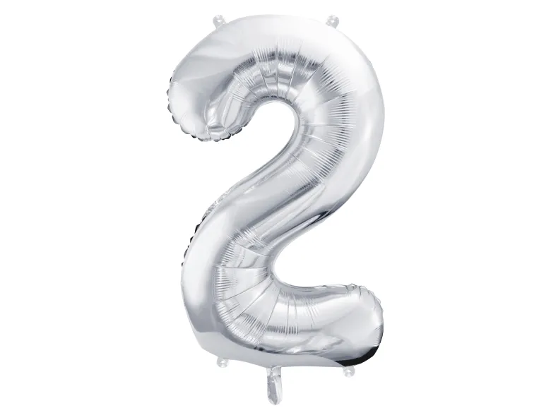 Sølv Tal Ballon 86 cm - 2