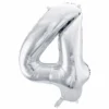 Sølv Tal Ballon 86 cm - 4