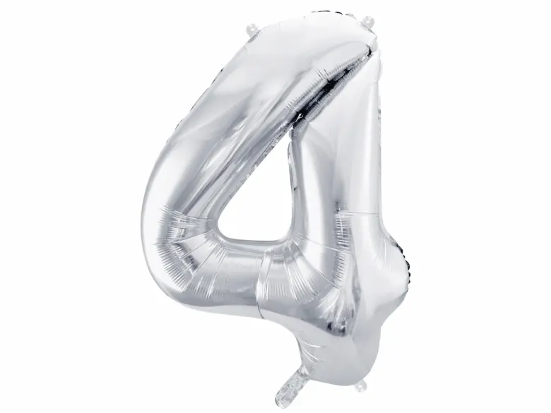 Sølv Tal Ballon 86 cm - 4
