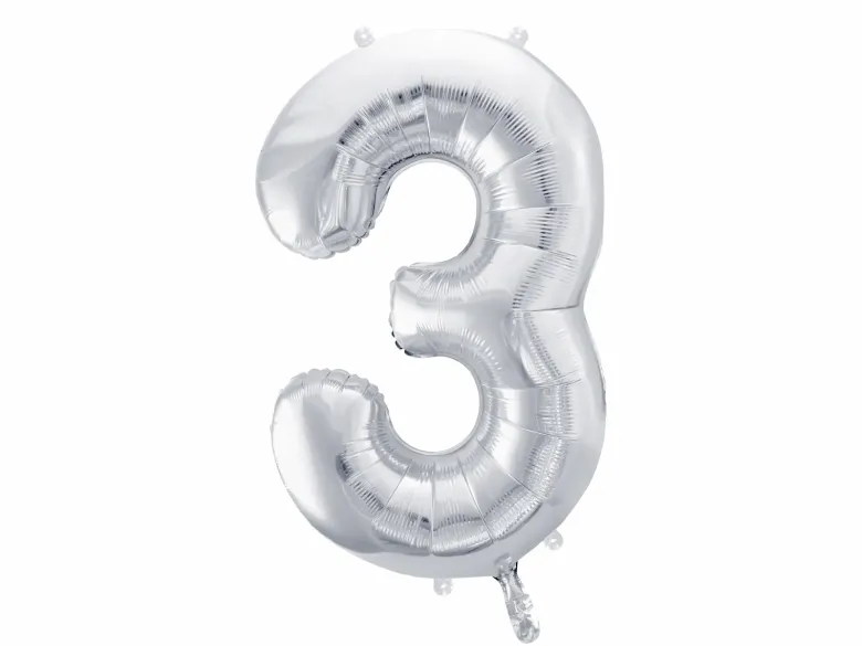 Sølv Tal Ballon 86 cm - 3