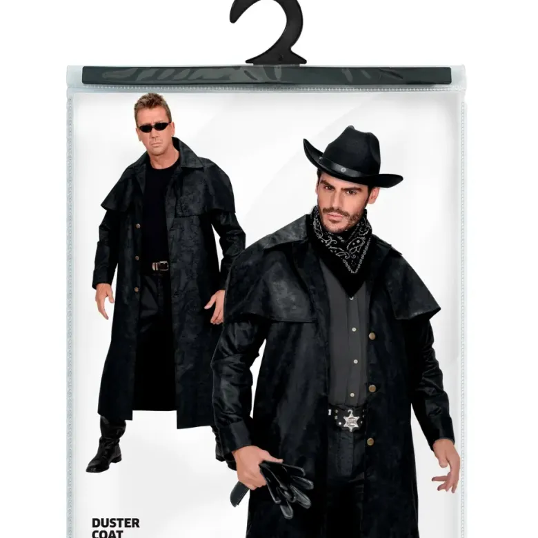 Sort cowboy frakke XL