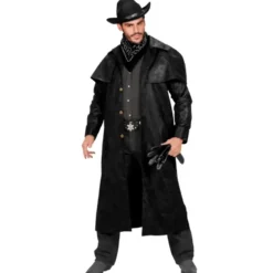 Sort cowboy frakke XL