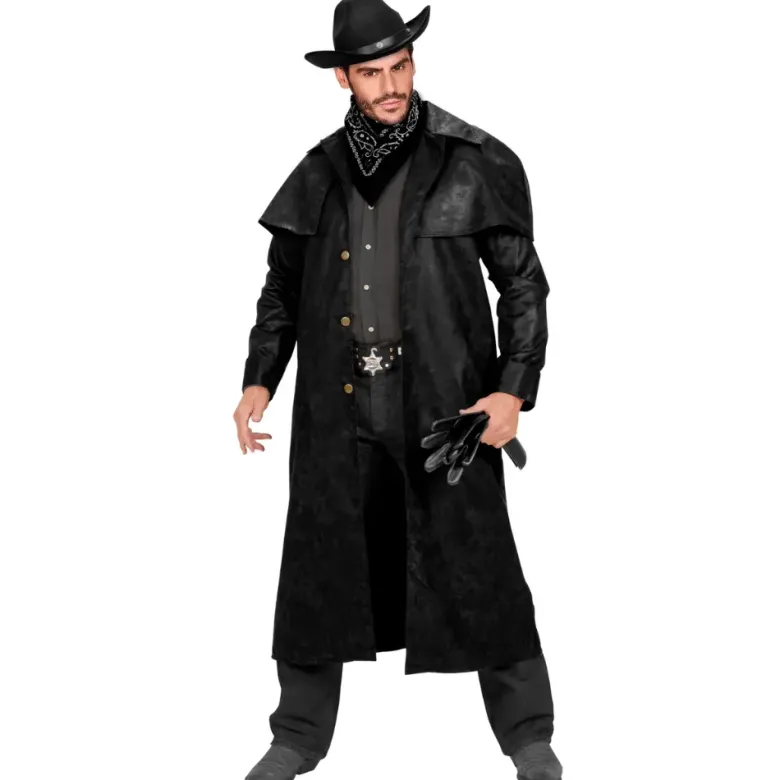 Sort cowboy frakke XL