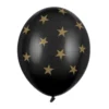 Sorte Balloner med Guld Stjerner (30cm.)